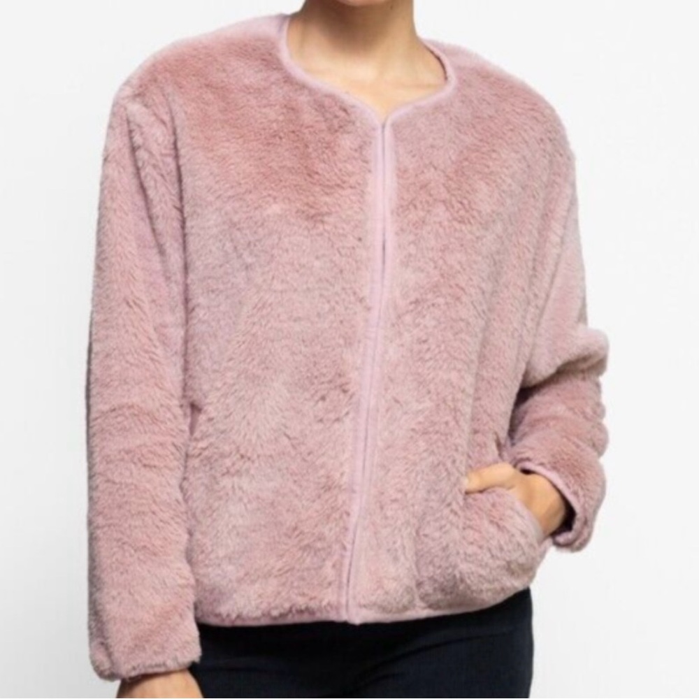 XiRENA Faux Fur jacket in Dusty Rose